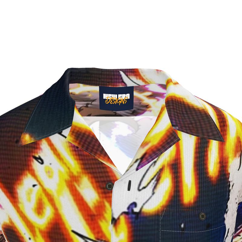 Short‑Sleeve Shirt – Colorburst Abstract Print