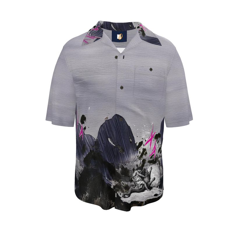 Short‑Sleeve Shirt – Monochrome Sketch Floral