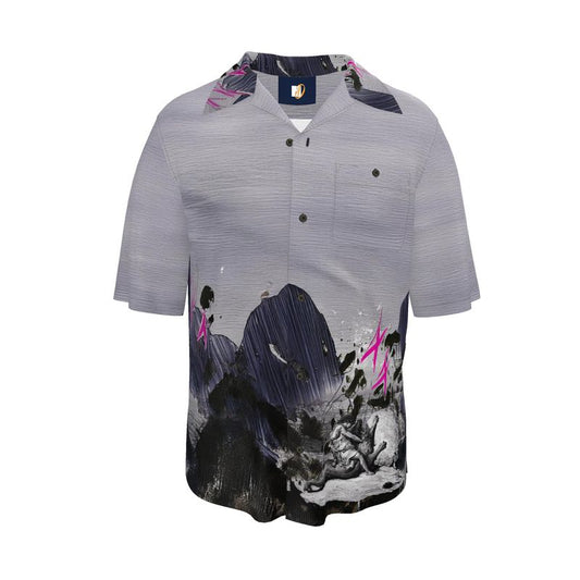 Short‑Sleeve Shirt – Monochrome Sketch Floral