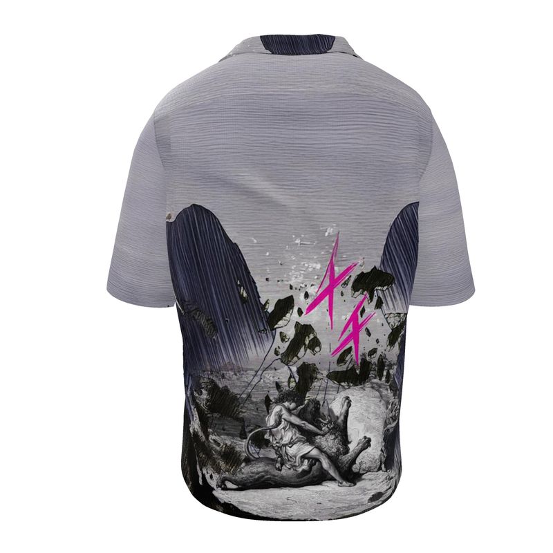 Short‑Sleeve Shirt – Monochrome Sketch Floral