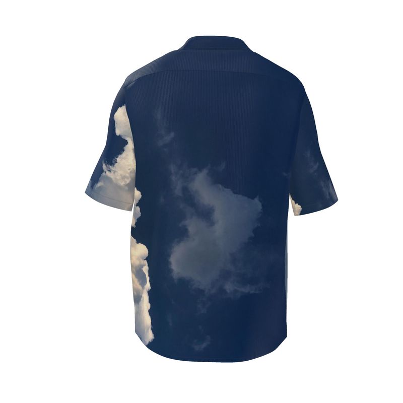 Short‑Sleeve Shirt – Blue Sky Cloud Print