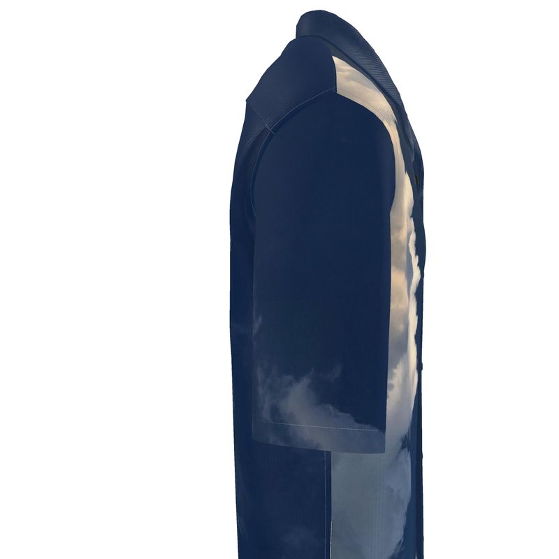 Short‑Sleeve Shirt – Blue Sky Cloud Print