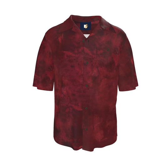 Deep Crimson Drift Silk Resort Shirt