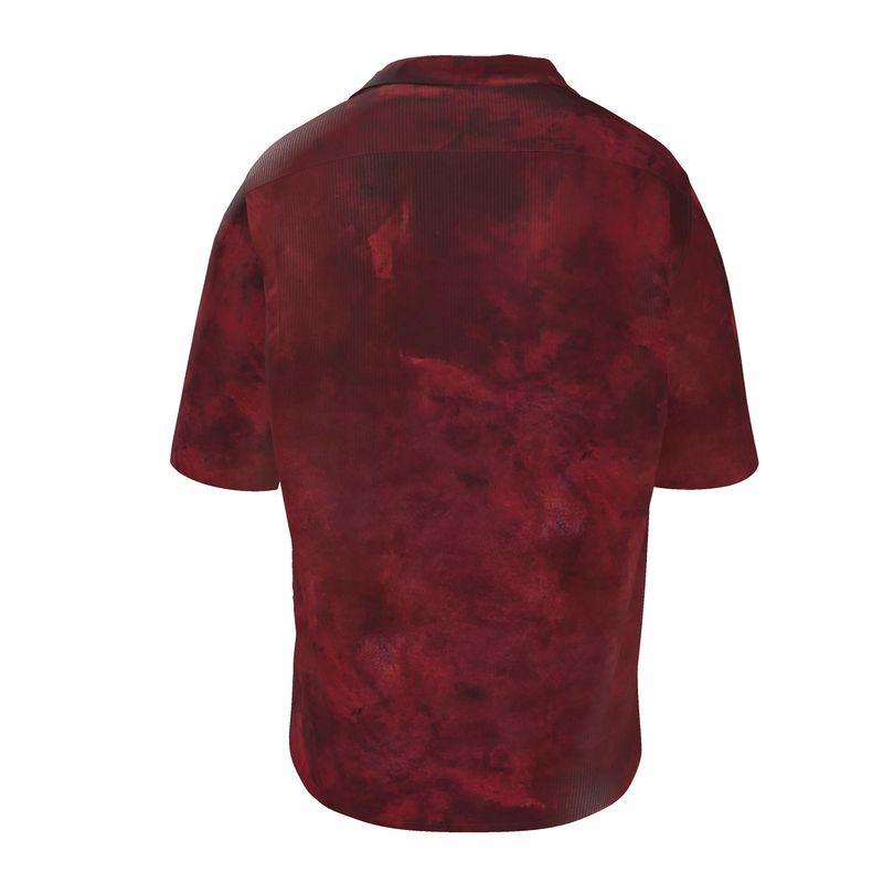 Deep Crimson Drift Silk Resort Shirt