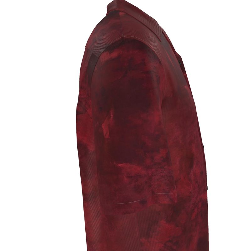 Deep Crimson Drift Silk Resort Shirt