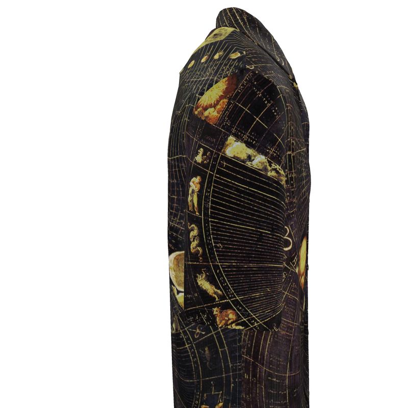 Celestial Blueprint Silk Resort Shirt