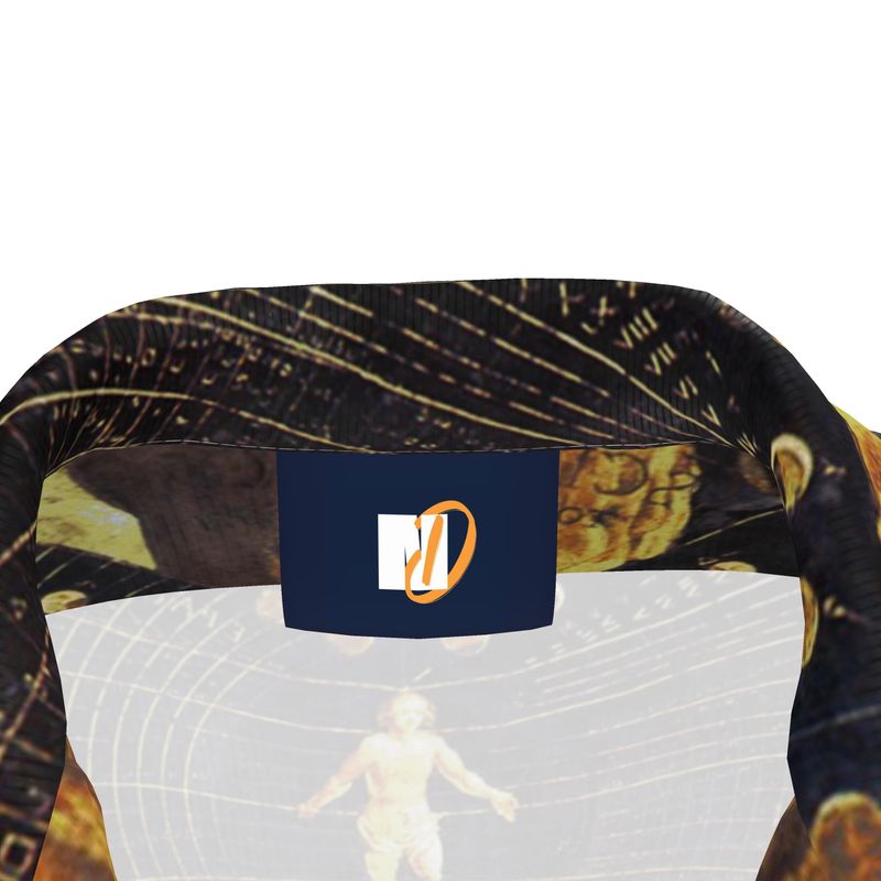 Celestial Blueprint Silk Resort Shirt