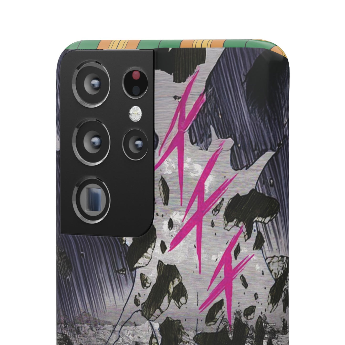 Lionbreaker Fierce Combat Monochrome Design with Electric Fuchsia Sound Glyphs Phone Case