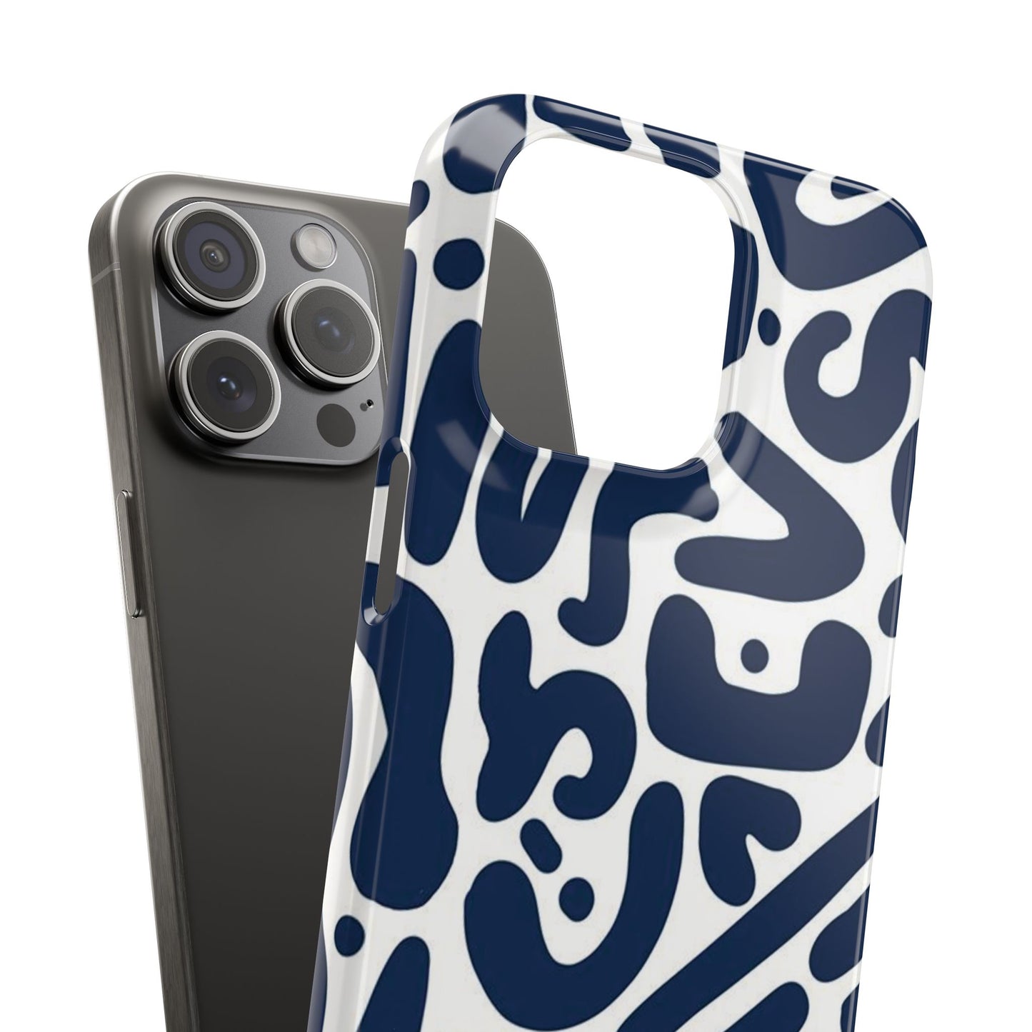 Modern Abstract Navy Blue Graphic Phone Case Sleek and Durable Protection