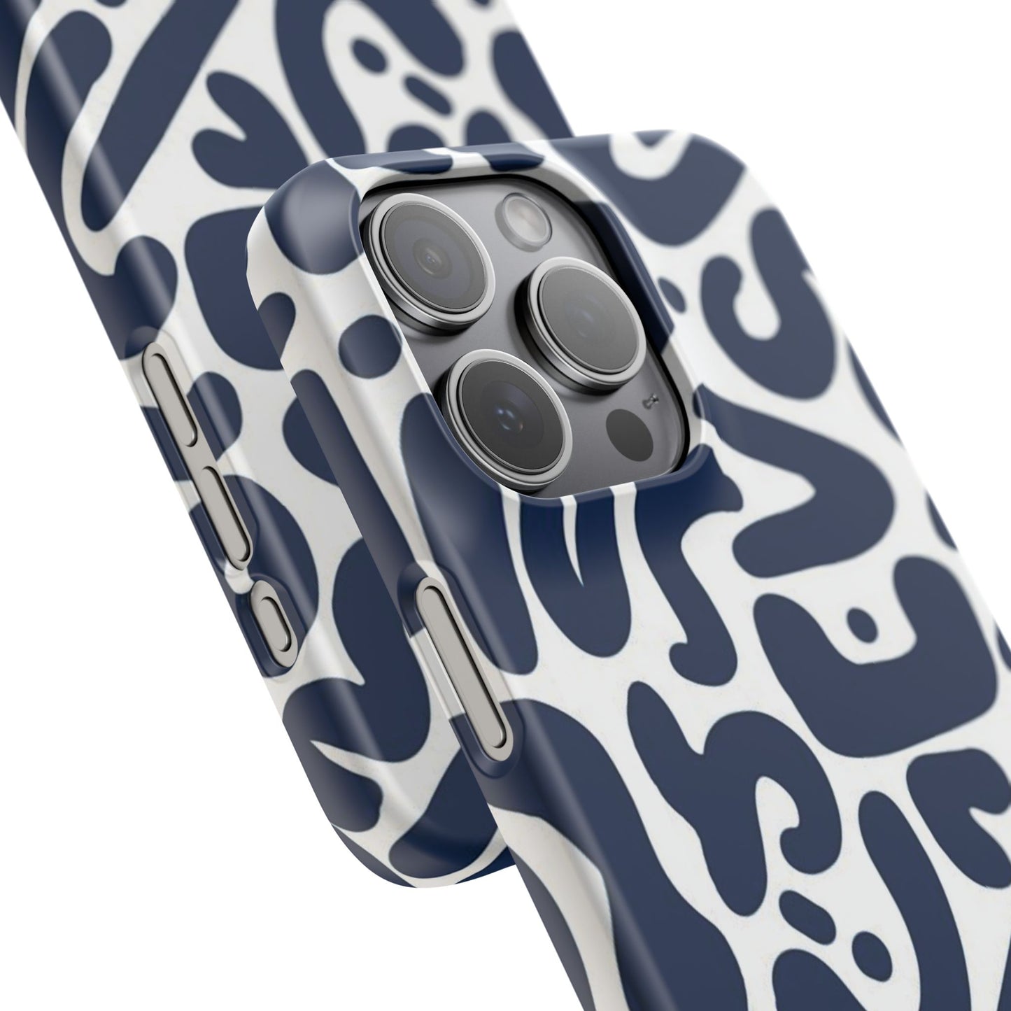 Modern Abstract Navy Blue Graphic Phone Case Sleek and Durable Protection