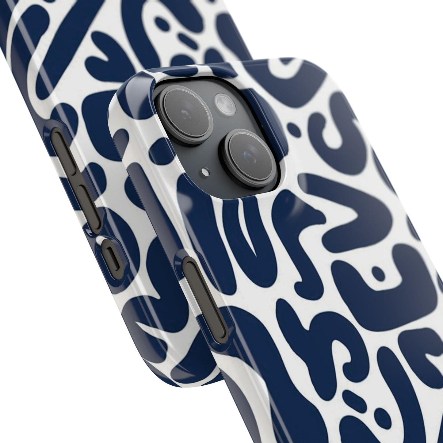 Modern Abstract Navy Blue Graphic Phone Case Sleek and Durable Protection