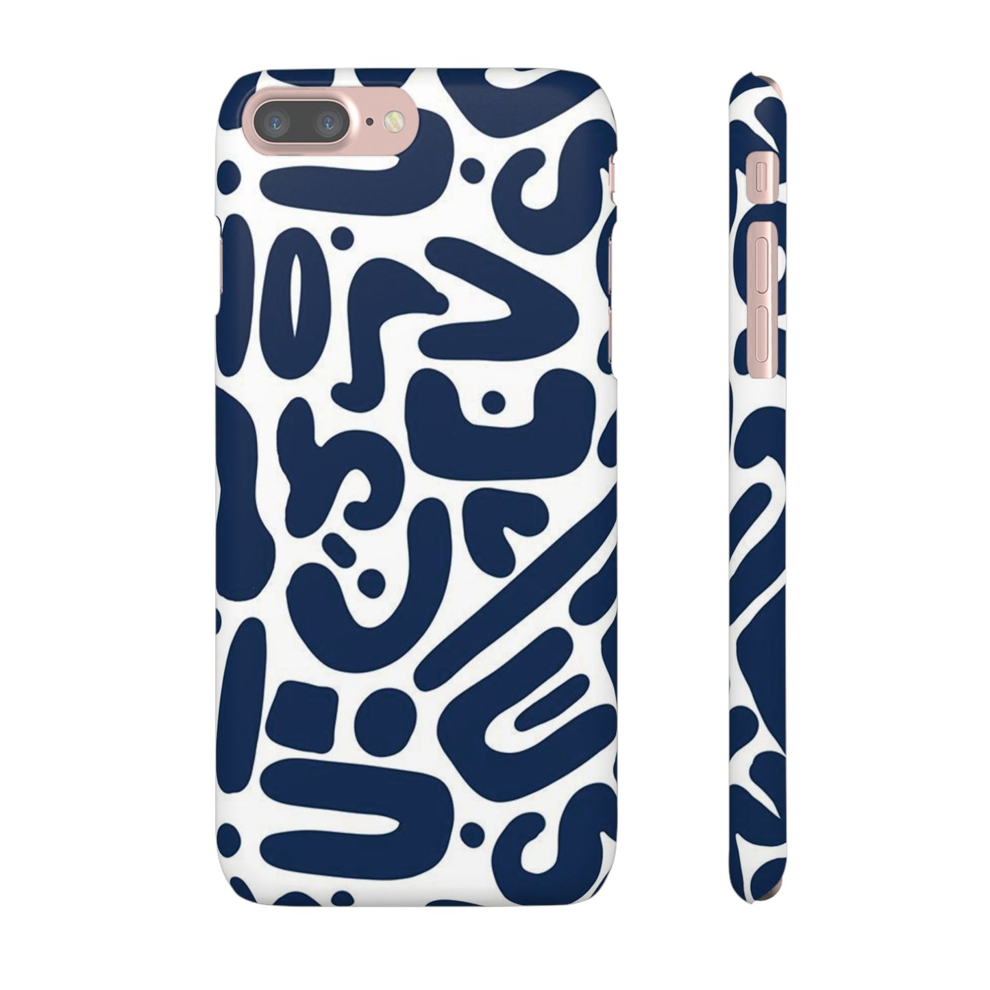 Modern Abstract Navy Blue Graphic Phone Case Sleek and Durable Protection