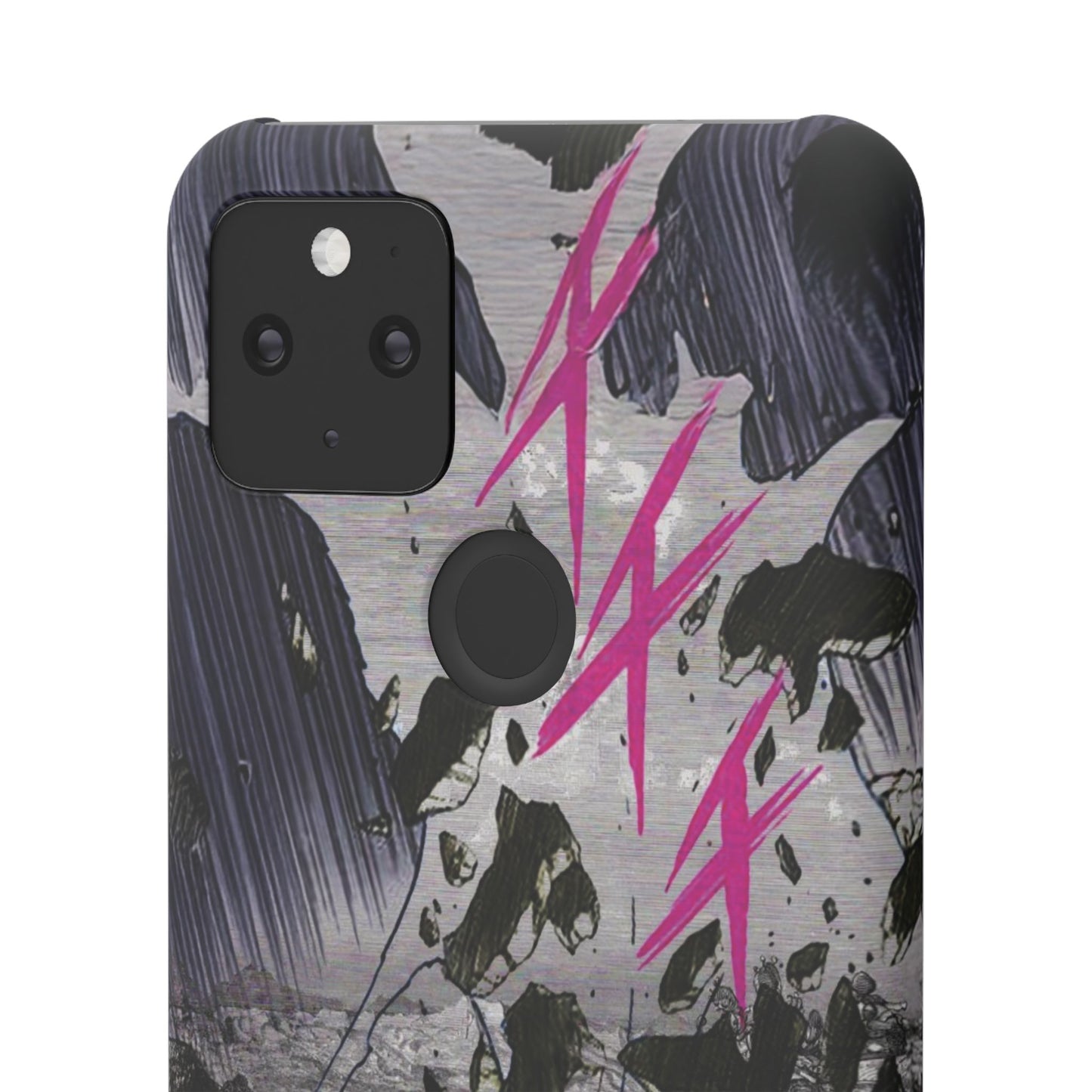 Lionbreaker Fierce Combat Monochrome Design with Electric Fuchsia Sound Glyphs Phone Case