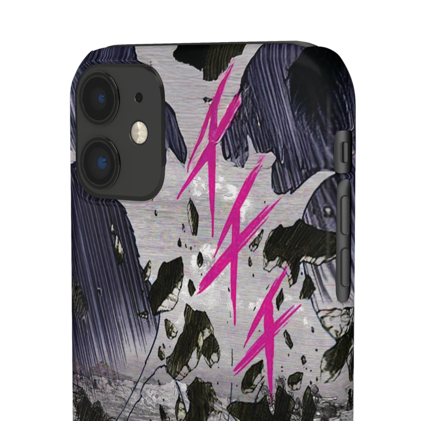 Lionbreaker Fierce Combat Monochrome Design with Electric Fuchsia Sound Glyphs Phone Case