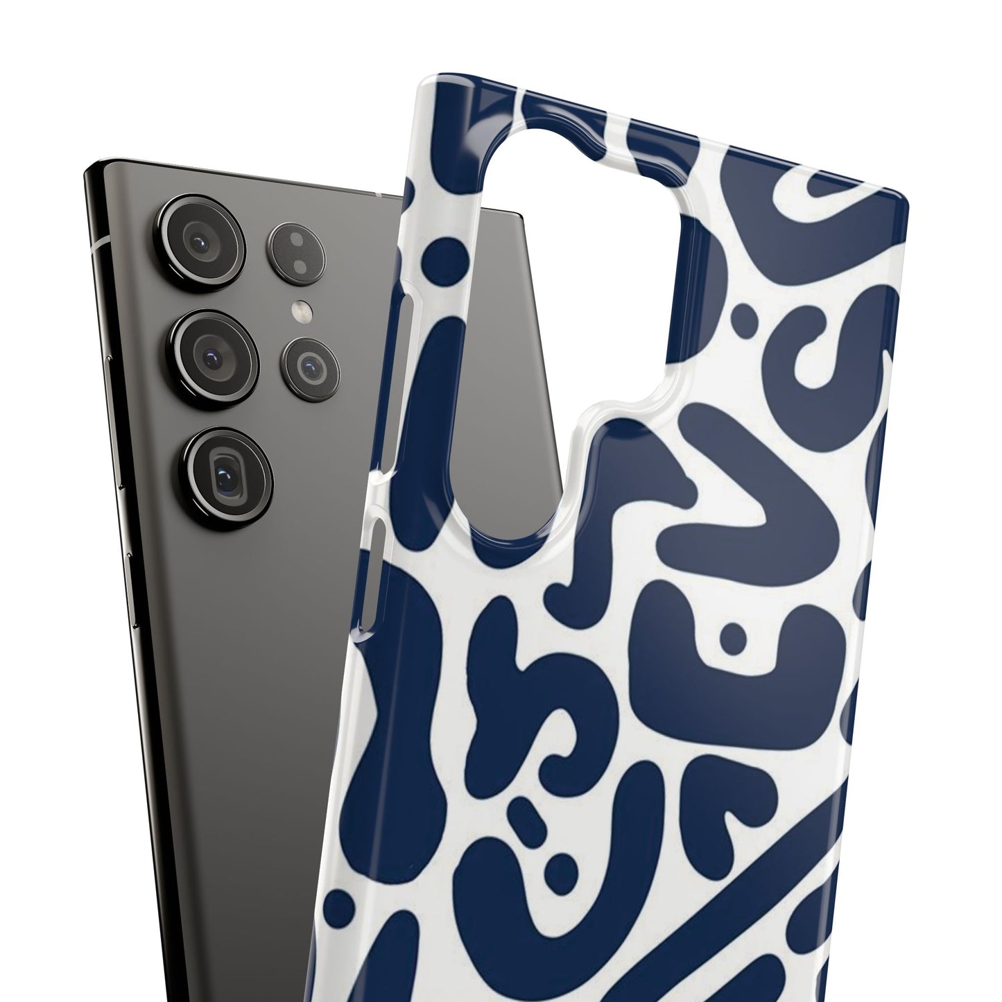 Modern Abstract Navy Blue Graphic Phone Case Sleek and Durable Protection