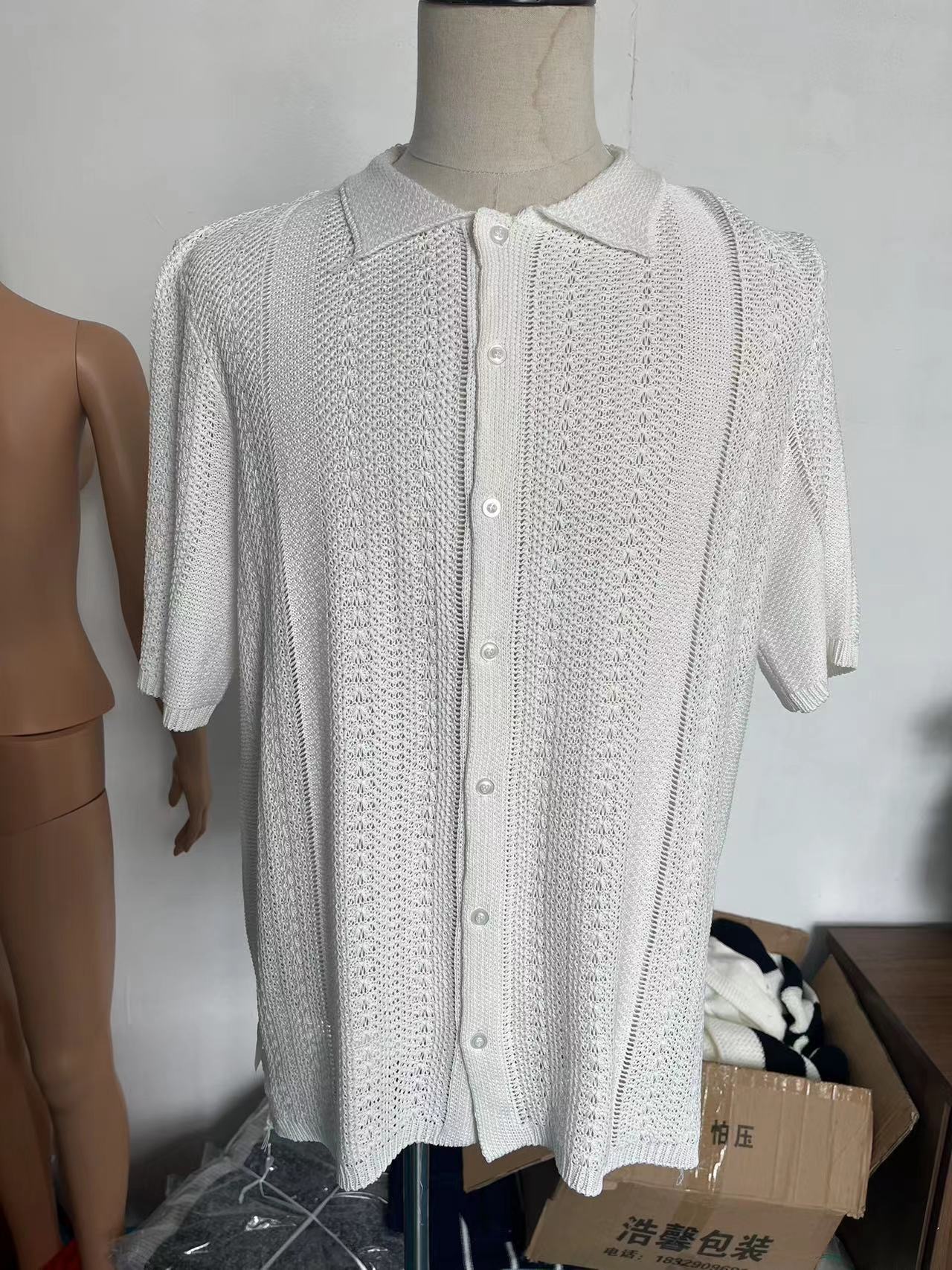 European And American Leisure Knitted Cardigan Summer Cool Hollow Short Sleeve