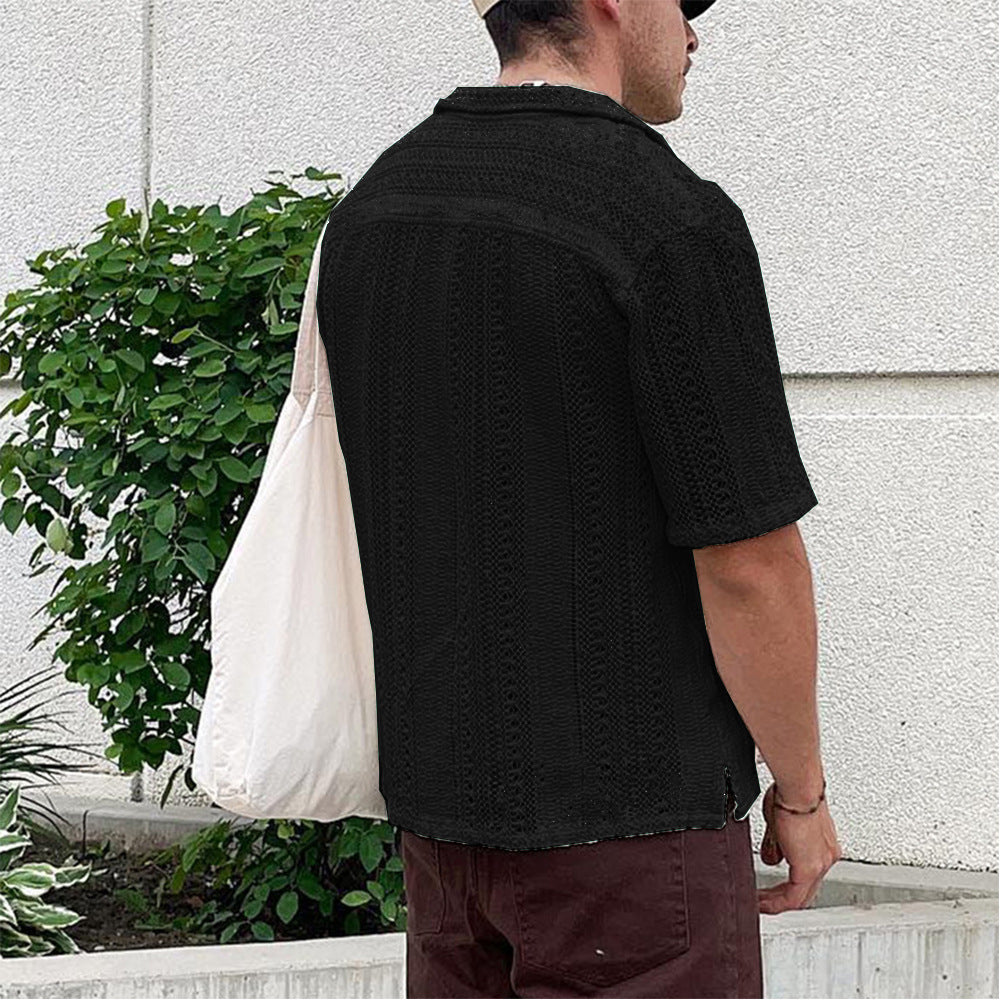 European And American Leisure Knitted Cardigan Summer Cool Hollow Short Sleeve