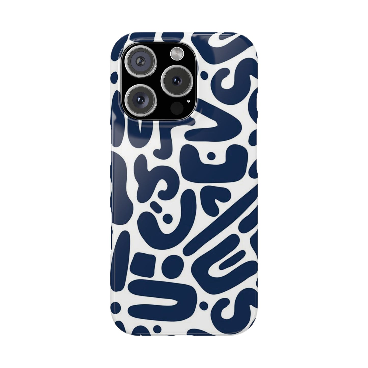 Modern Abstract Navy Blue Graphic Phone Case Sleek and Durable Protection