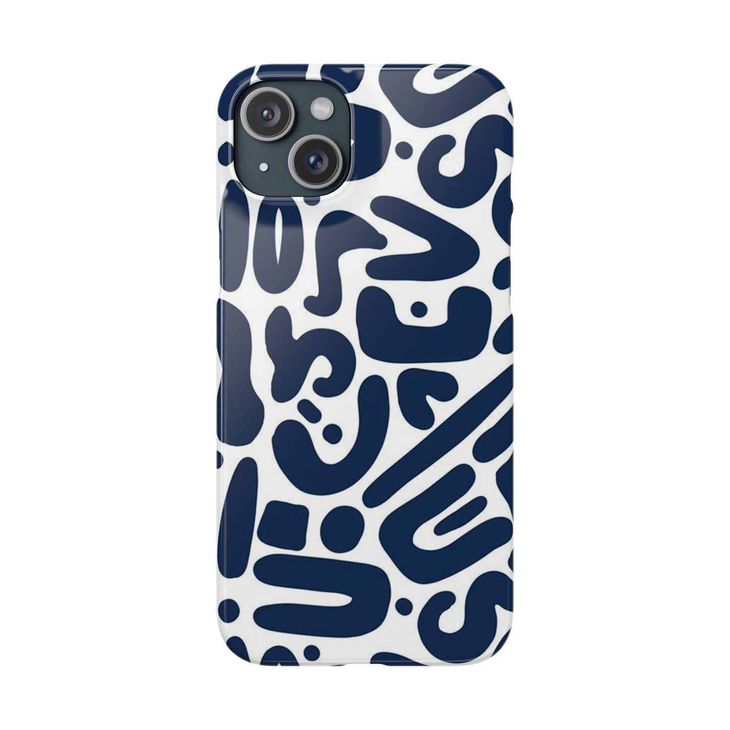 Modern Abstract Navy Blue Graphic Phone Case Sleek and Durable Protection