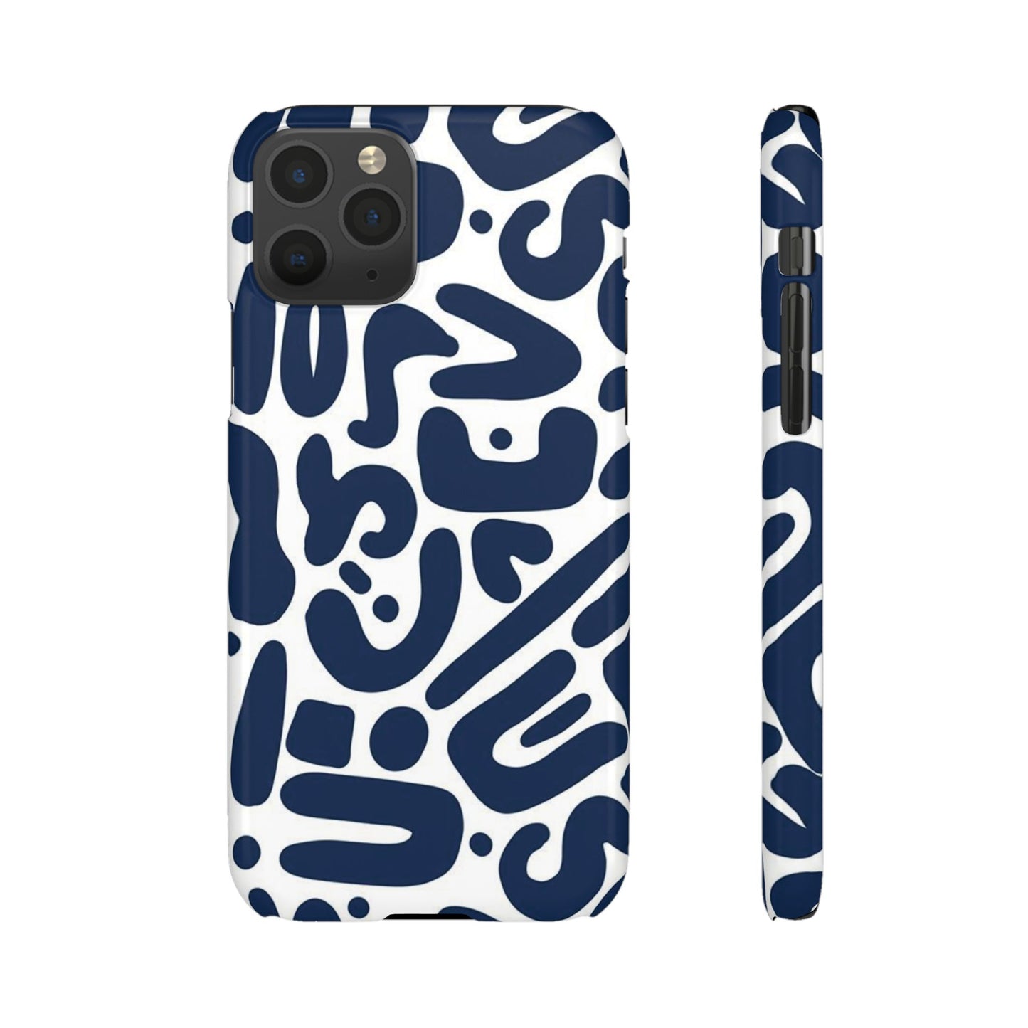 Modern Abstract Navy Blue Graphic Phone Case Sleek and Durable Protection