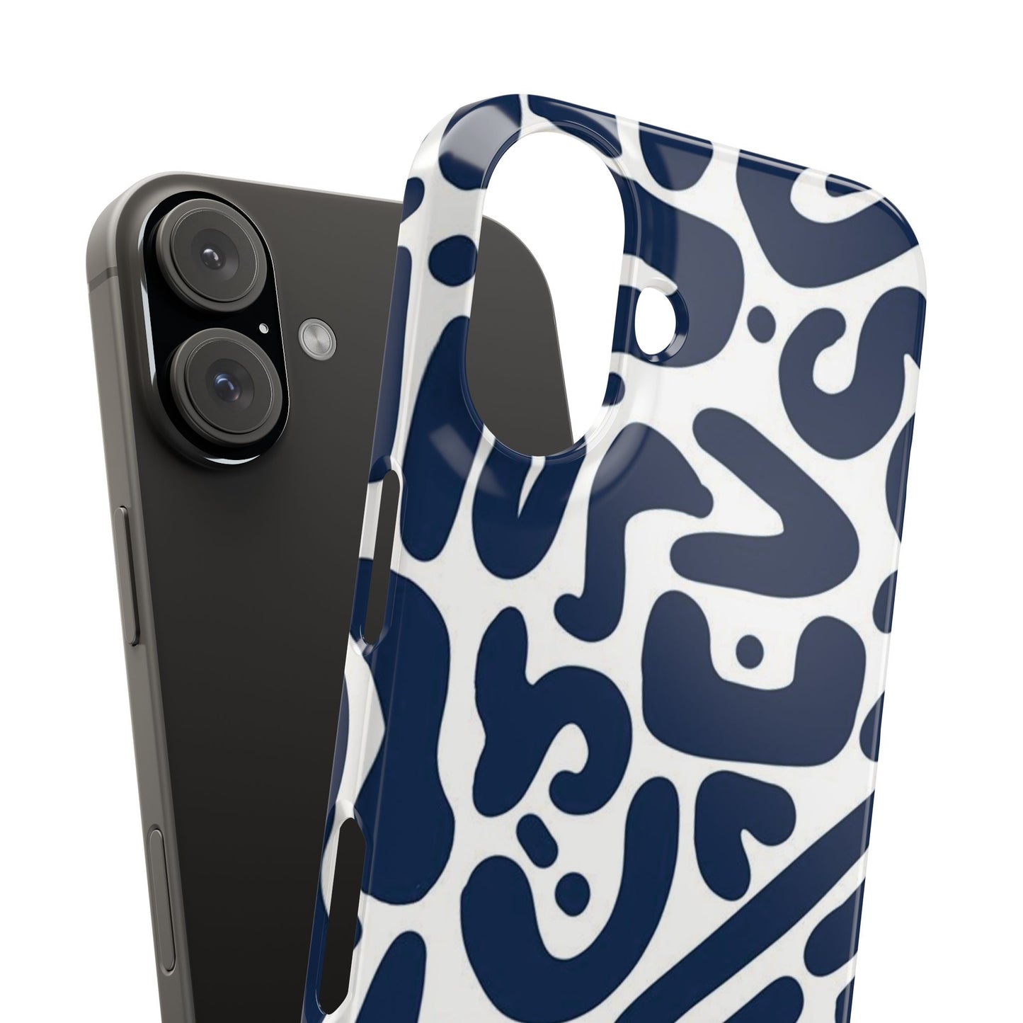 Modern Abstract Navy Blue Graphic Phone Case Sleek and Durable Protection