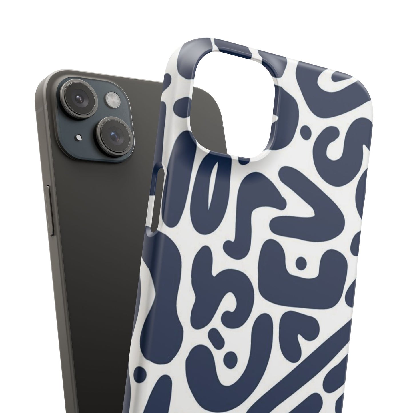Modern Abstract Navy Blue Graphic Phone Case Sleek and Durable Protection