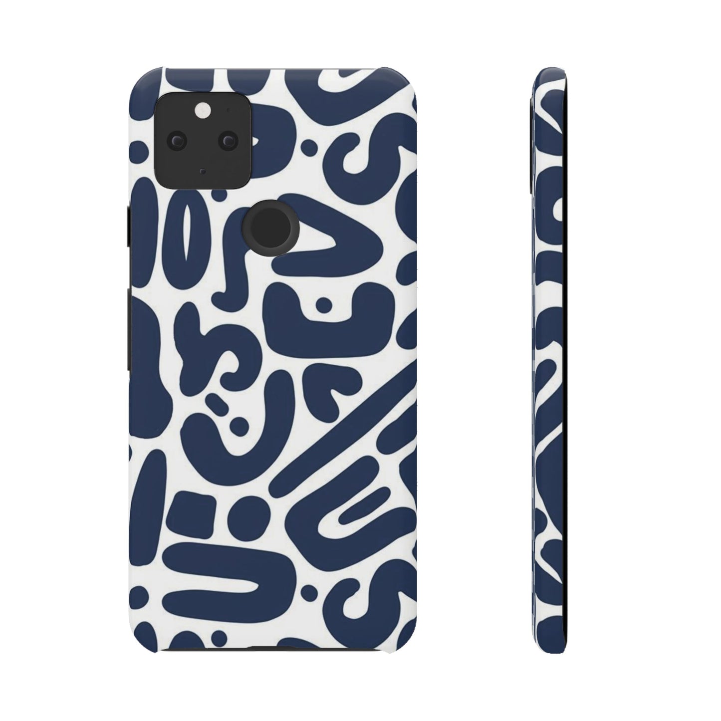 Modern Abstract Navy Blue Graphic Phone Case Sleek and Durable Protection