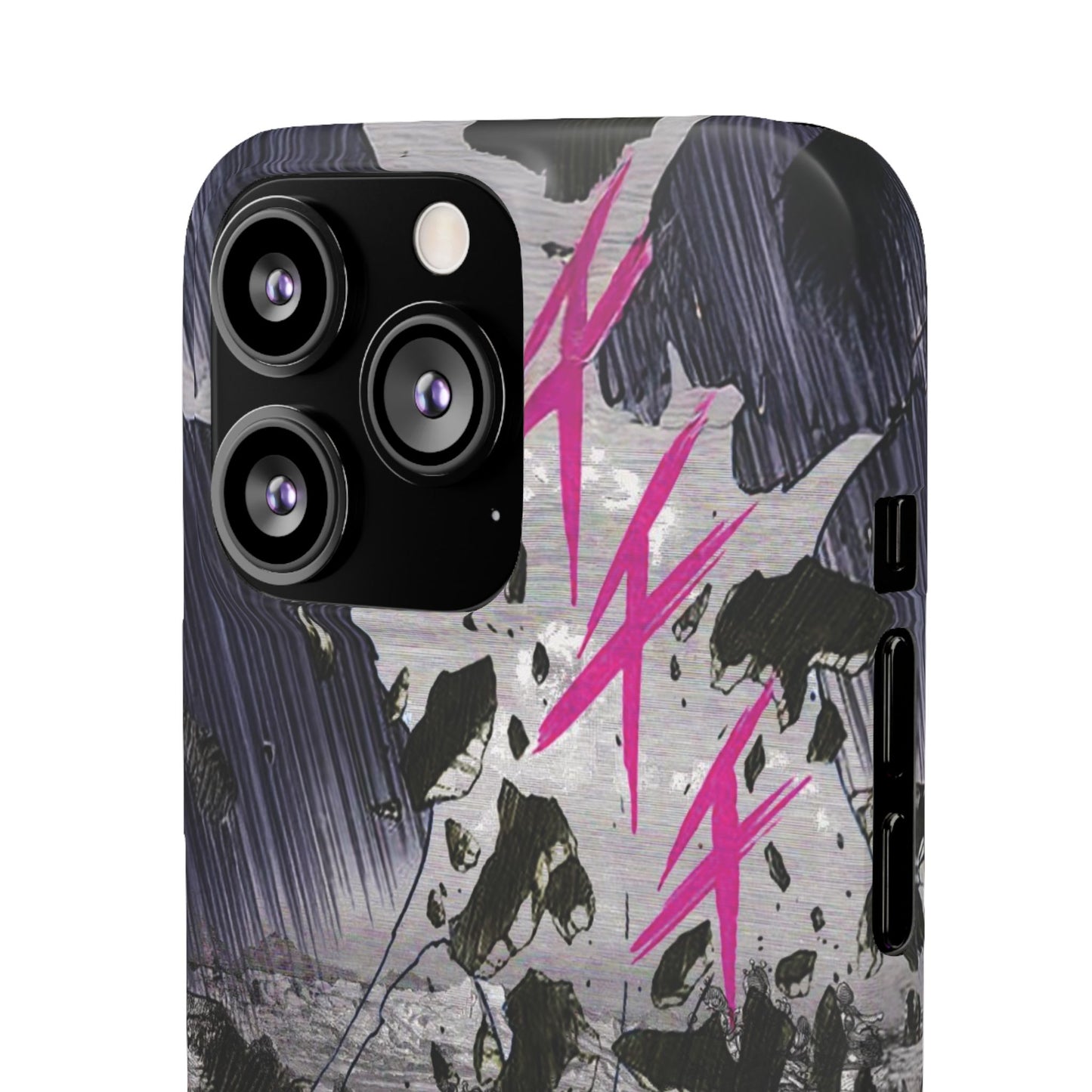 Lionbreaker Fierce Combat Monochrome Design with Electric Fuchsia Sound Glyphs Phone Case