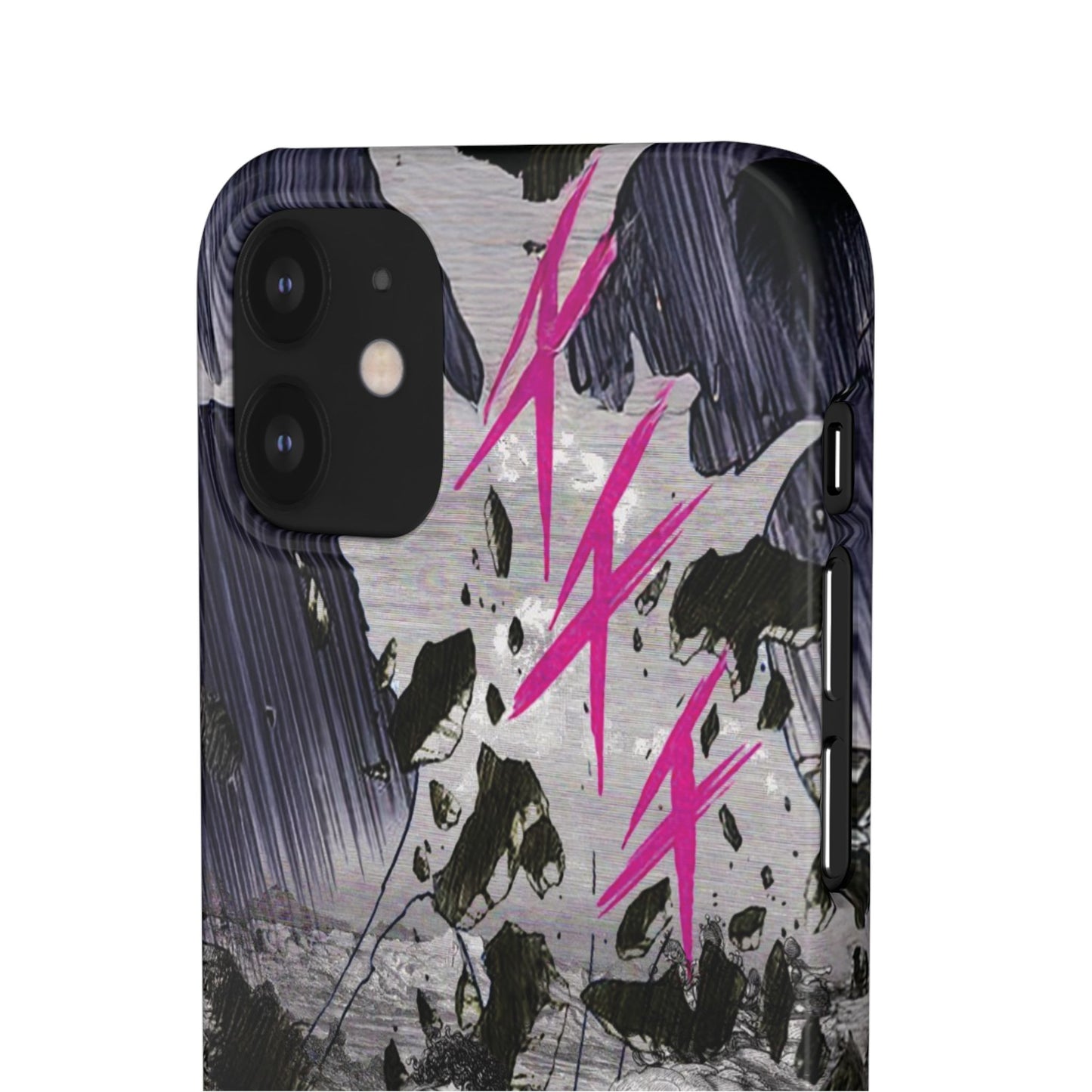 Lionbreaker Fierce Combat Monochrome Design with Electric Fuchsia Sound Glyphs Phone Case