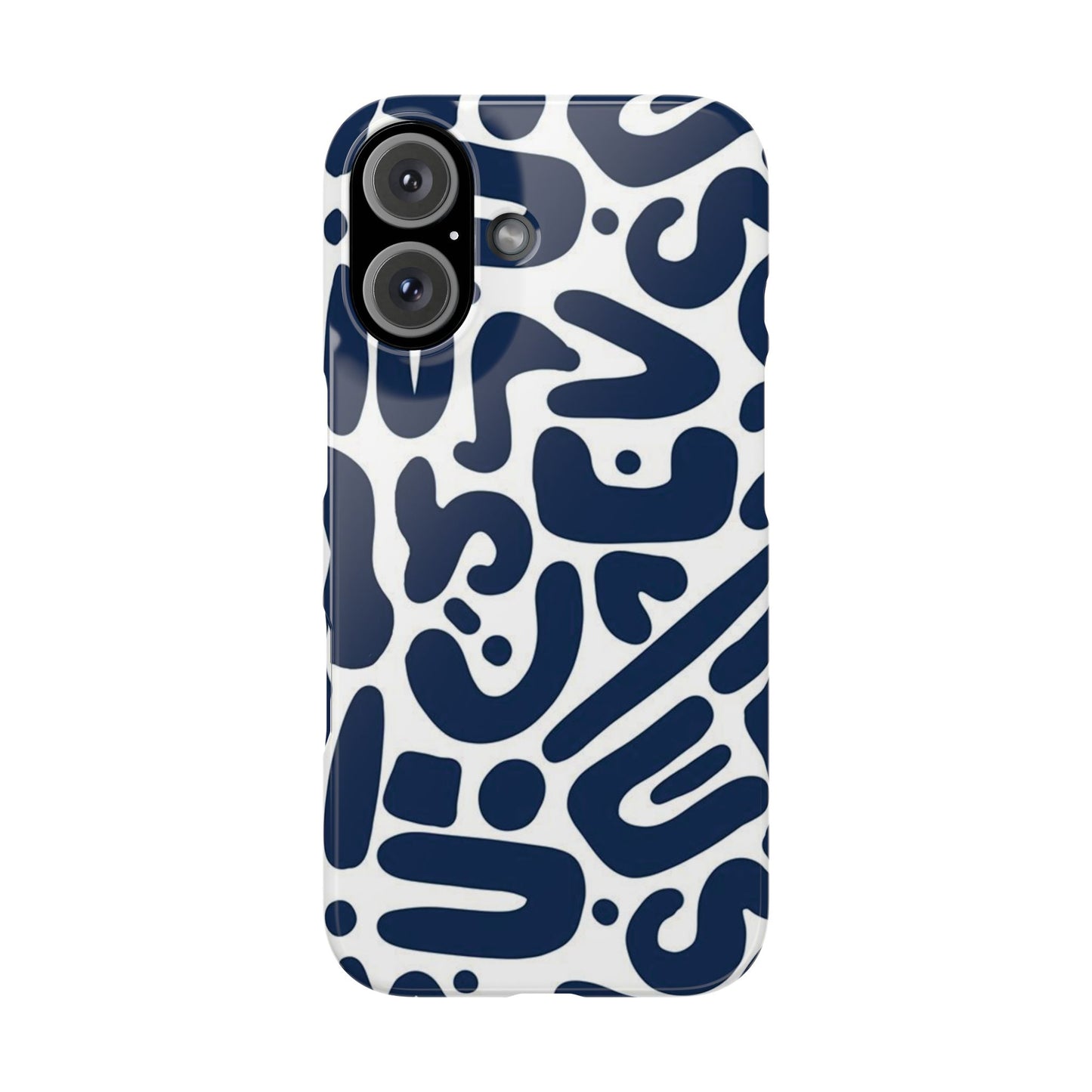 Modern Abstract Navy Blue Graphic Phone Case Sleek and Durable Protection