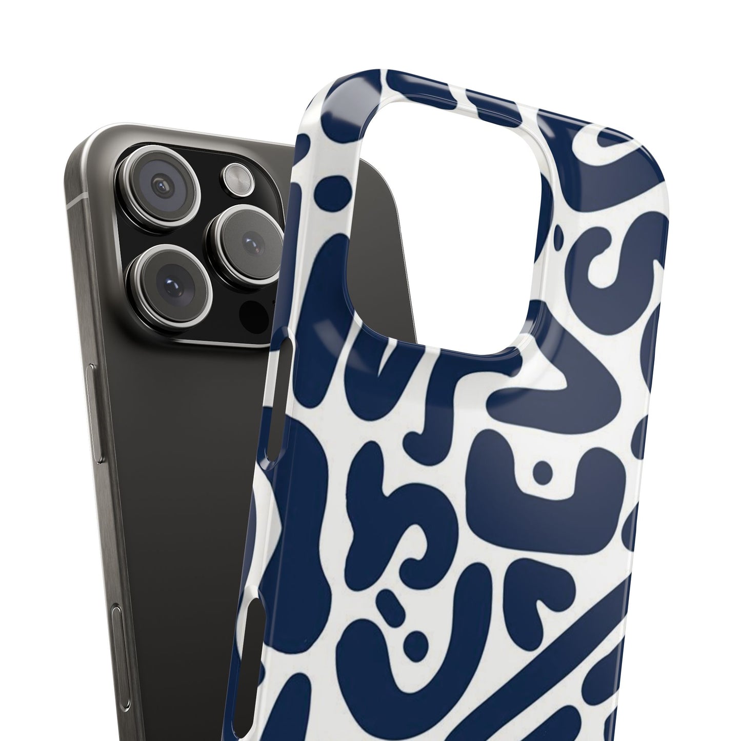 Modern Abstract Navy Blue Graphic Phone Case Sleek and Durable Protection