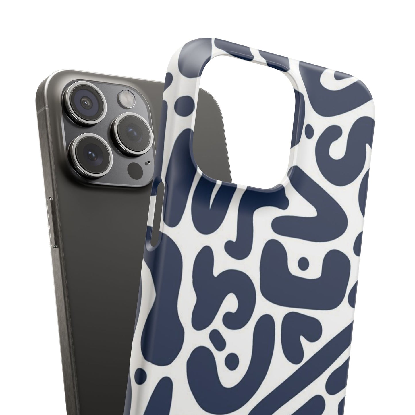 Modern Abstract Navy Blue Graphic Phone Case Sleek and Durable Protection