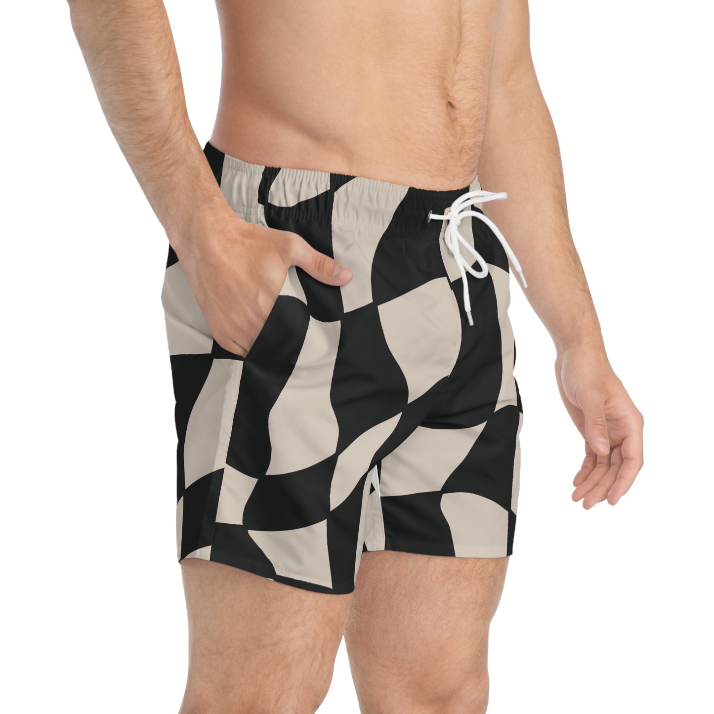 Illusion Pattern Swim Trunks