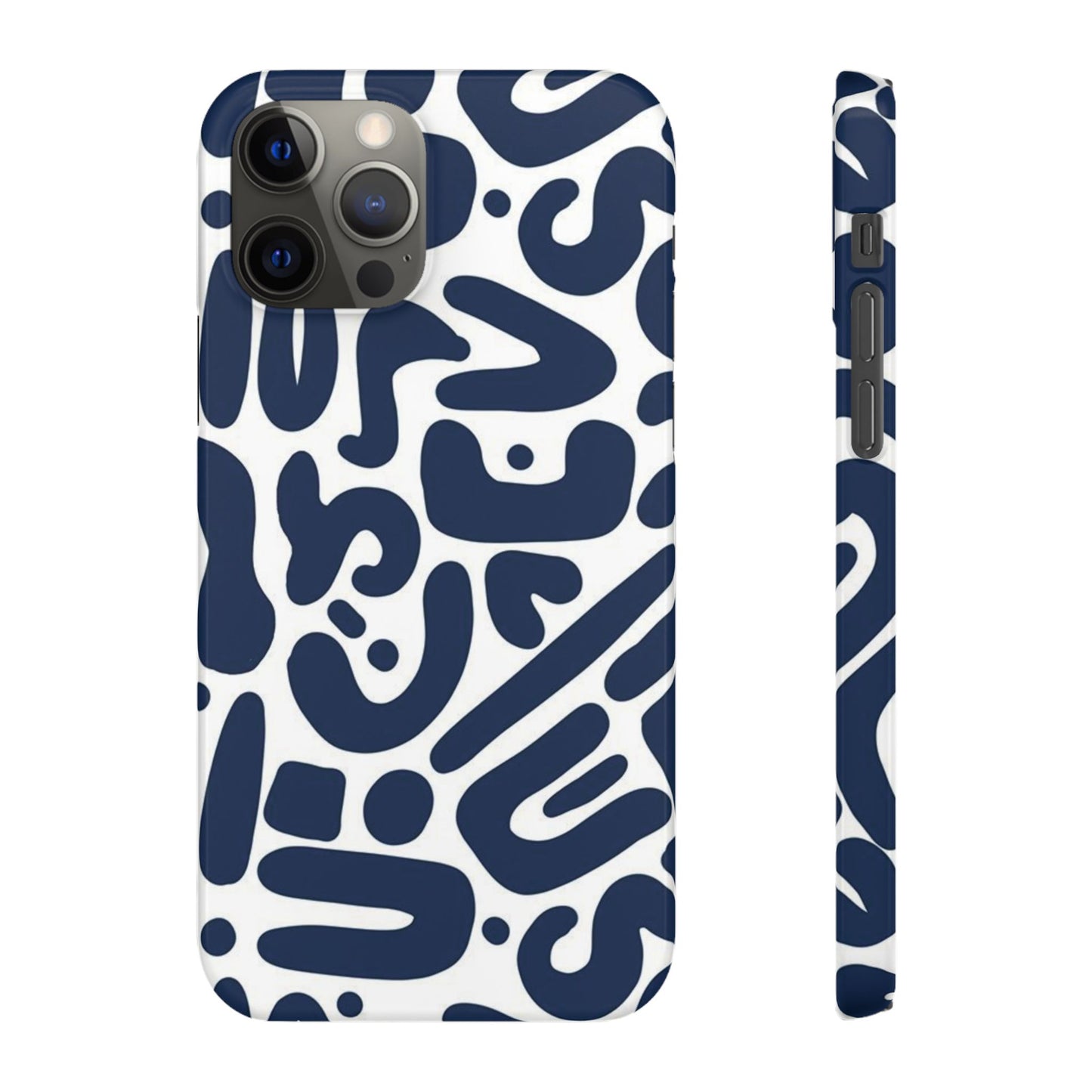 Modern Abstract Navy Blue Graphic Phone Case Sleek and Durable Protection