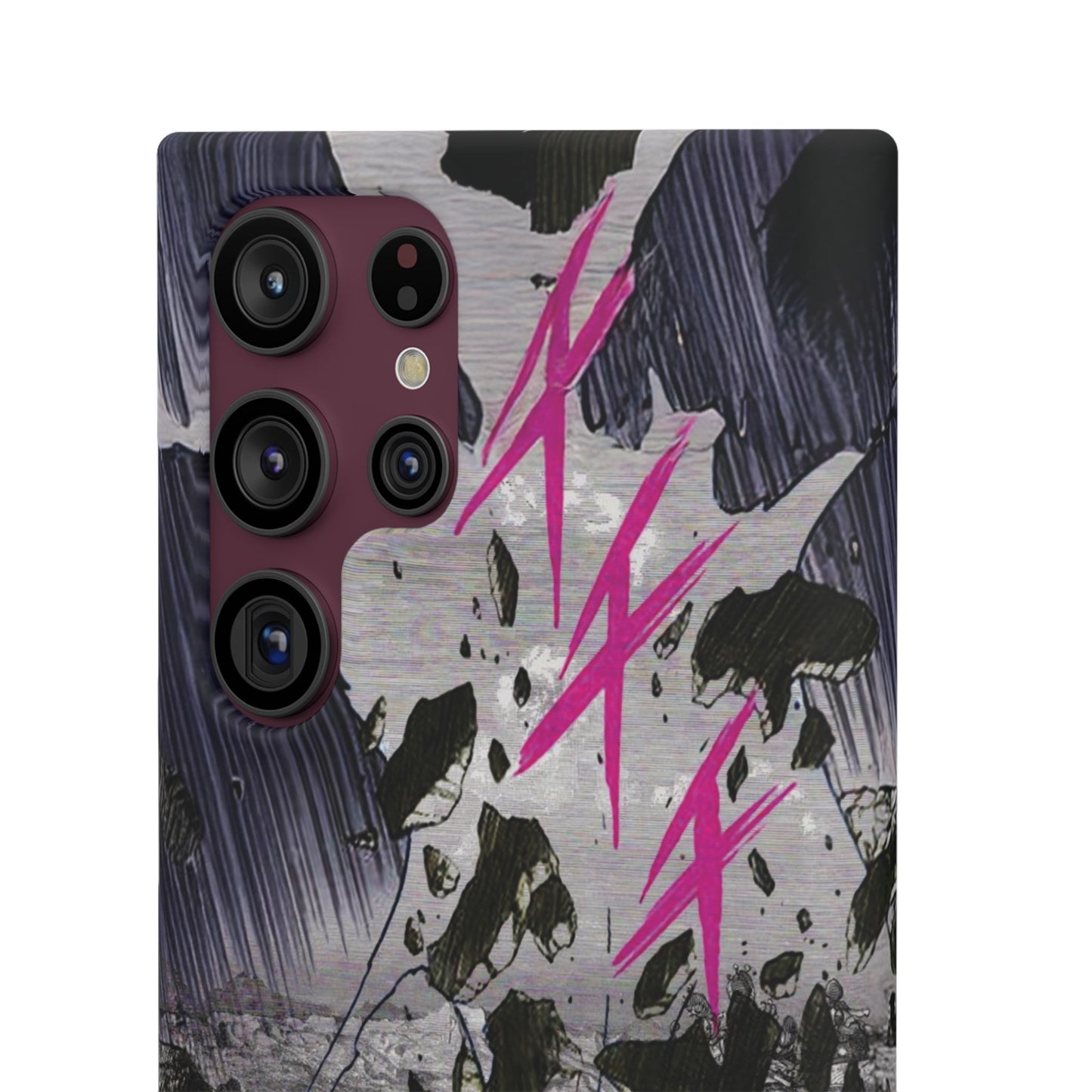 Lionbreaker Fierce Combat Monochrome Design with Electric Fuchsia Sound Glyphs Phone Case