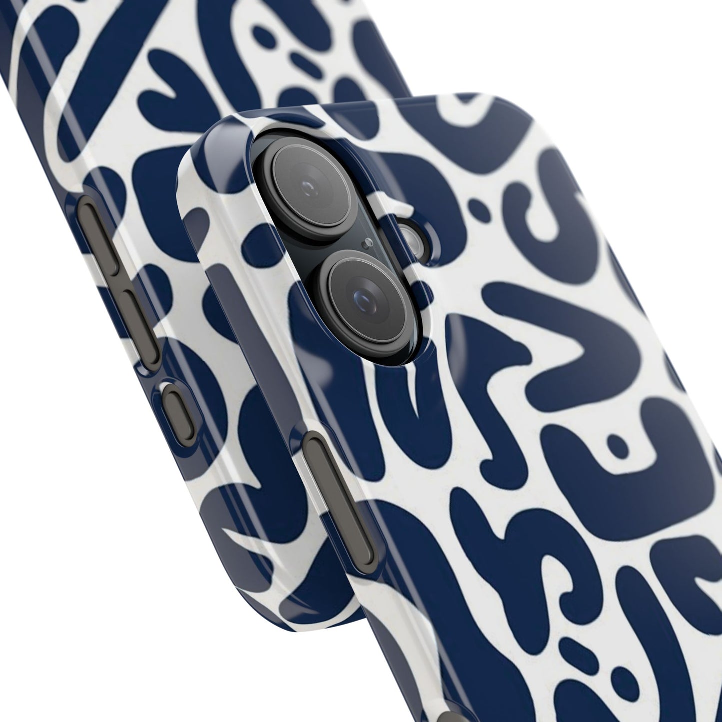 Modern Abstract Navy Blue Graphic Phone Case Sleek and Durable Protection