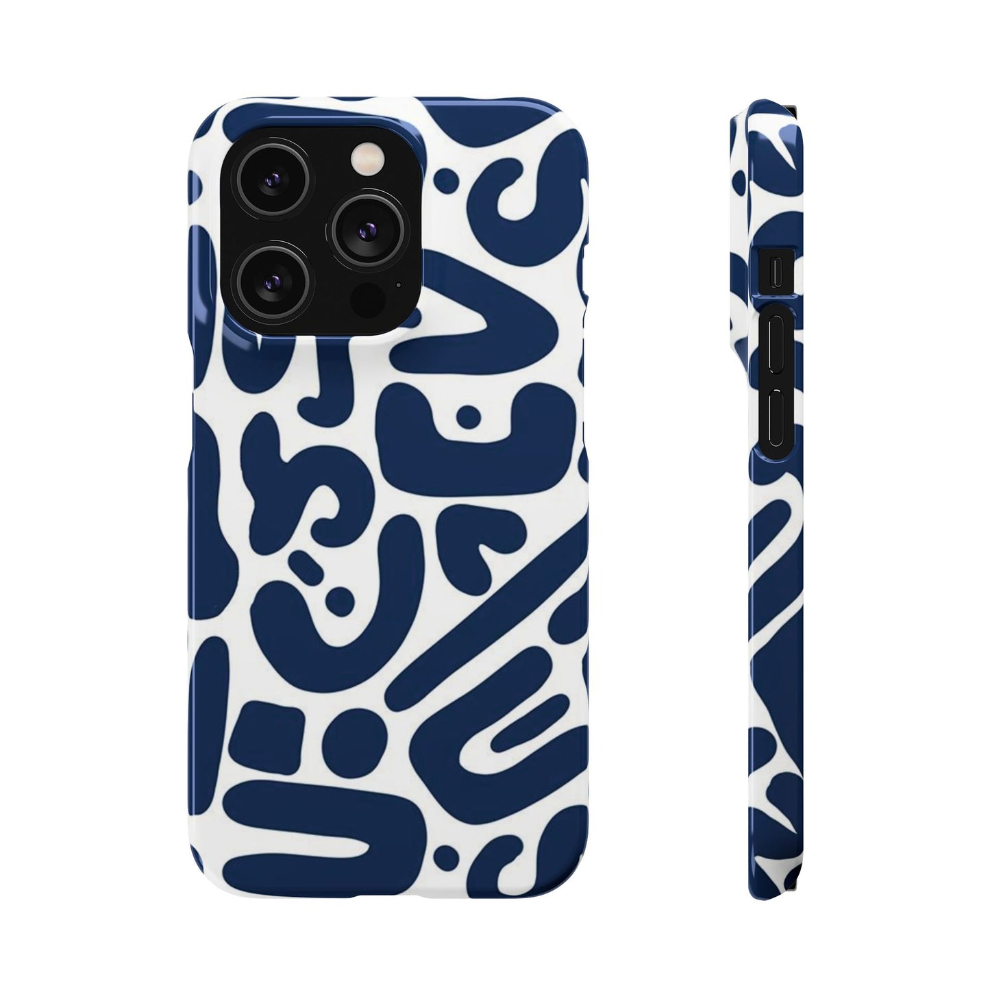 Modern Abstract Navy Blue Graphic Phone Case Sleek and Durable Protection