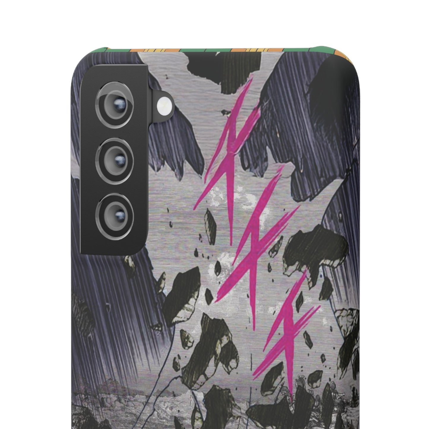 Lionbreaker Fierce Combat Monochrome Design with Electric Fuchsia Sound Glyphs Phone Case