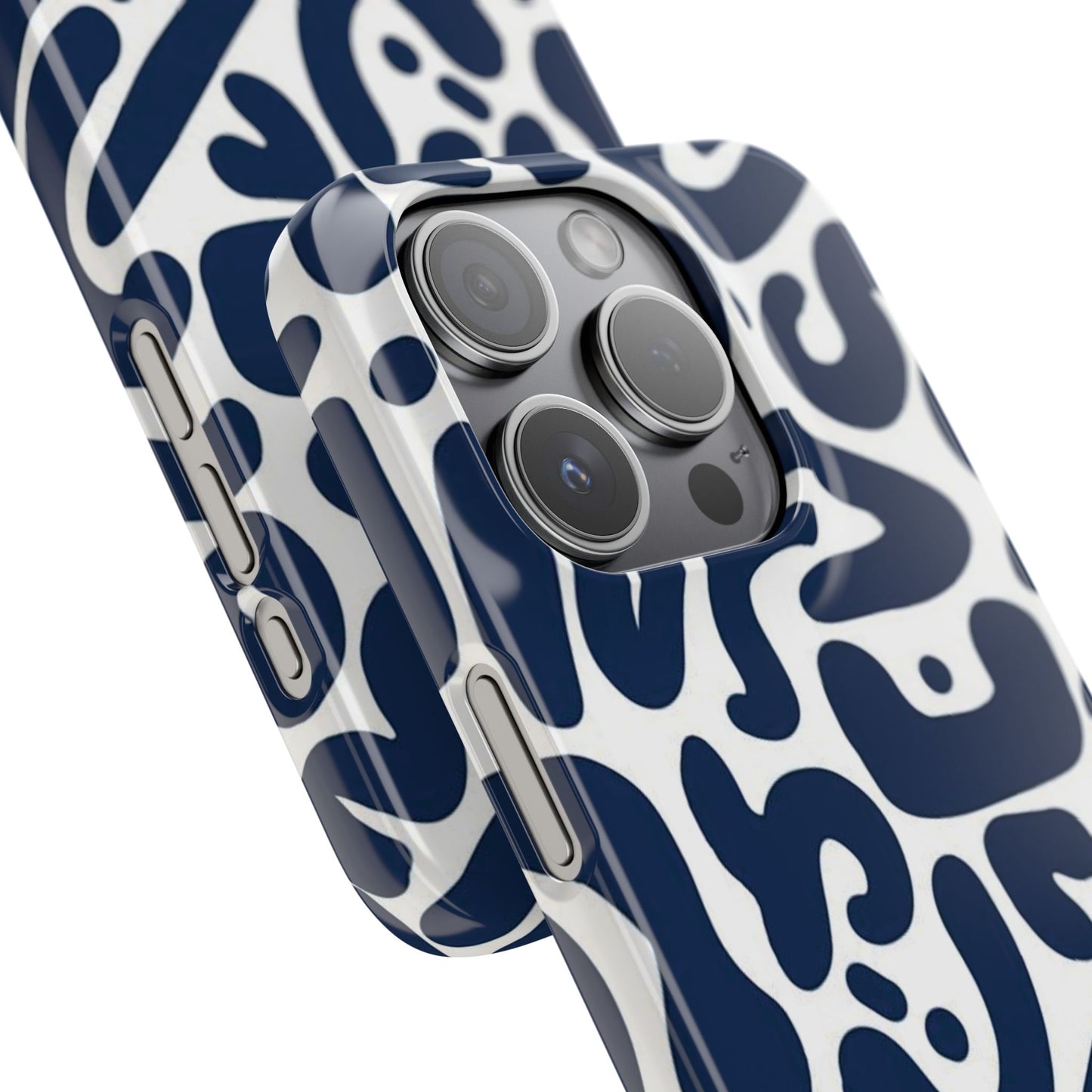 Modern Abstract Navy Blue Graphic Phone Case Sleek and Durable Protection