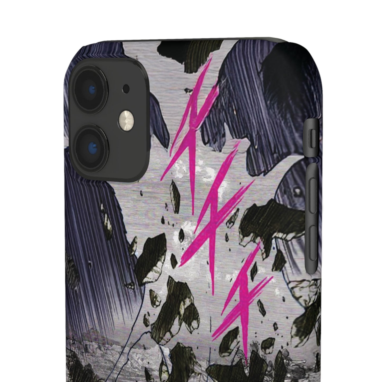 Lionbreaker Fierce Combat Monochrome Design with Electric Fuchsia Sound Glyphs Phone Case