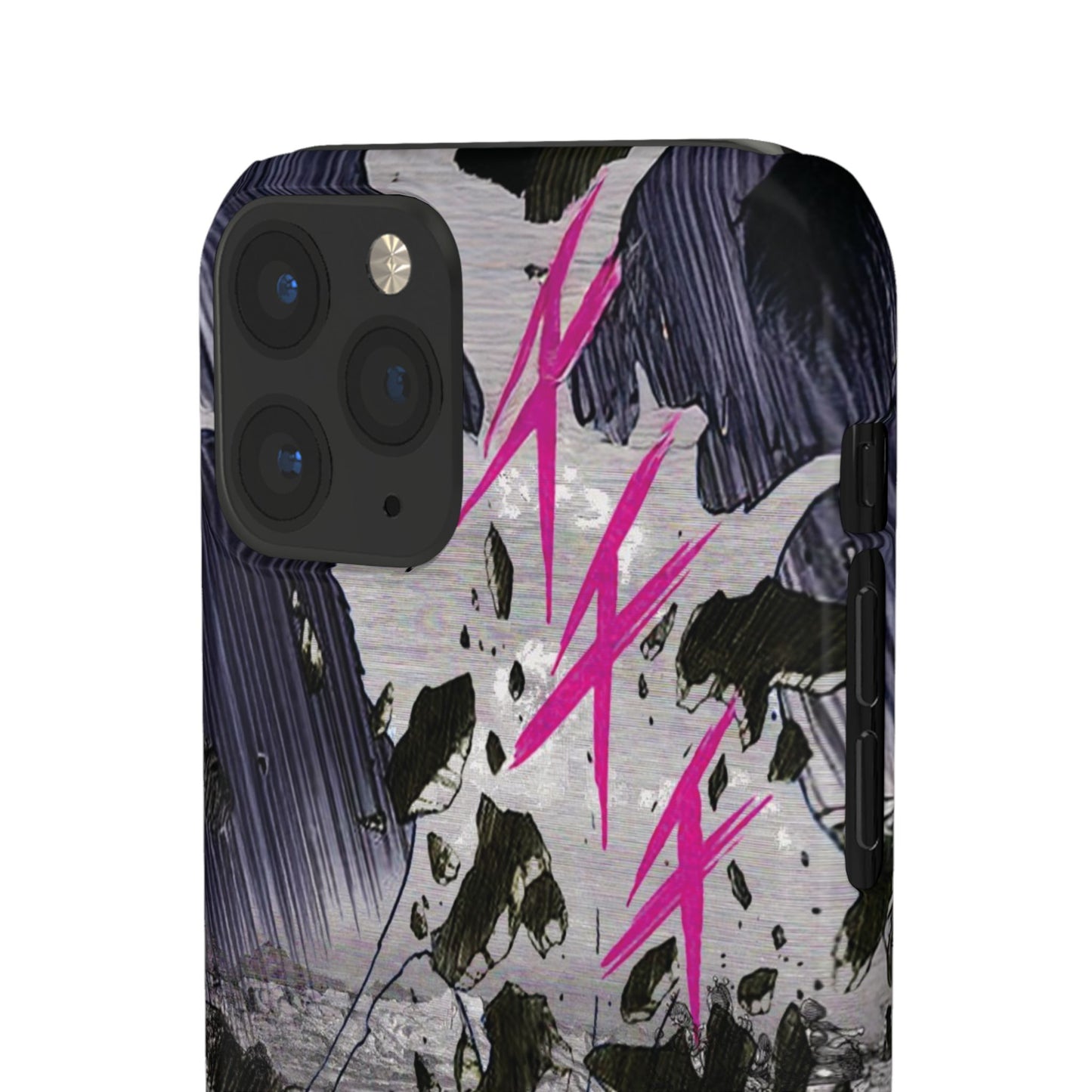 Lionbreaker Fierce Combat Monochrome Design with Electric Fuchsia Sound Glyphs Phone Case