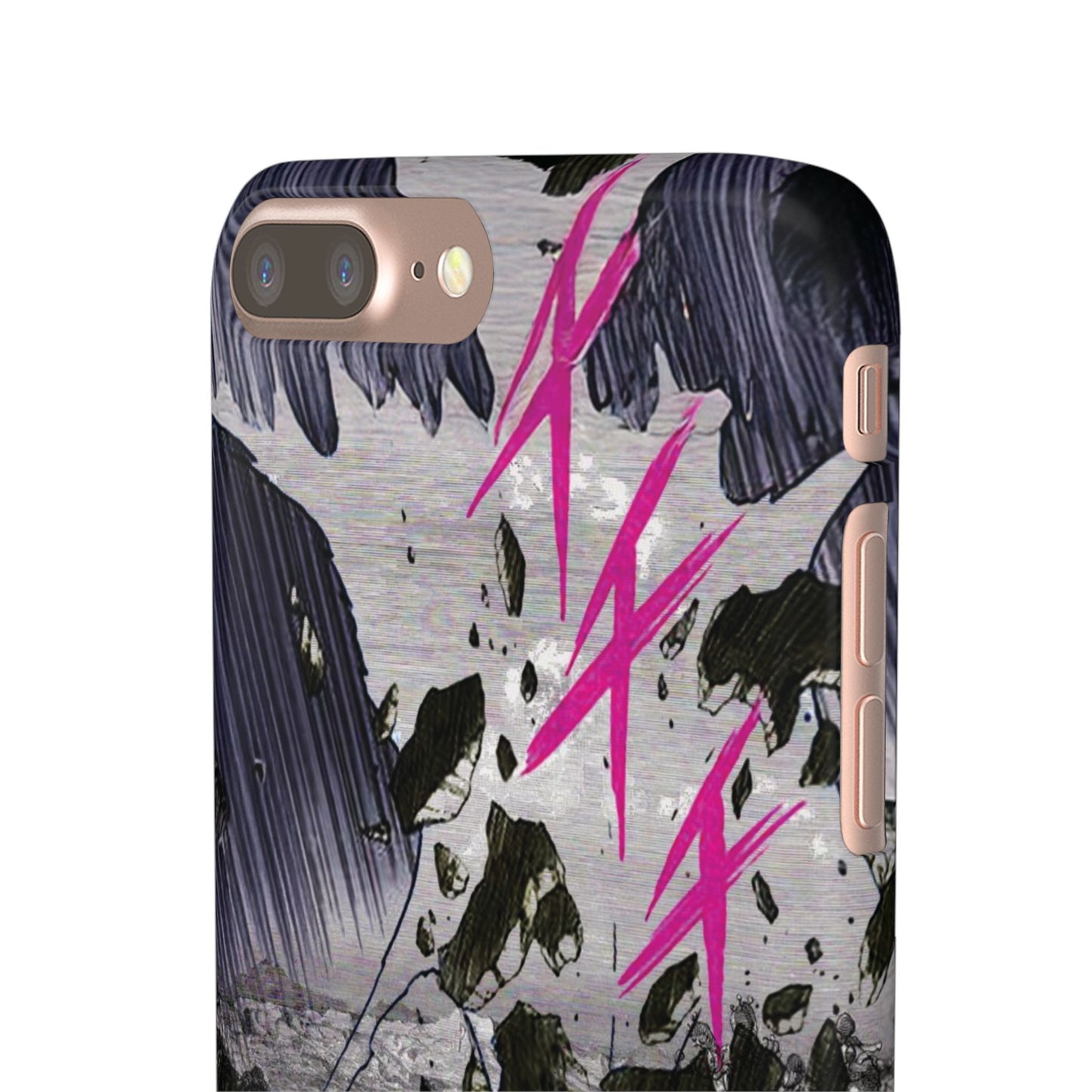 Lionbreaker Fierce Combat Monochrome Design with Electric Fuchsia Sound Glyphs Phone Case