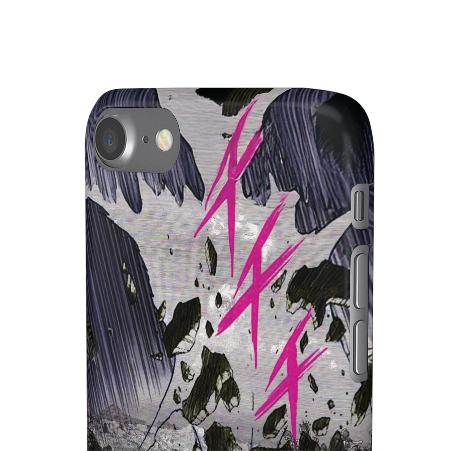 Lionbreaker Fierce Combat Monochrome Design with Electric Fuchsia Sound Glyphs Phone Case