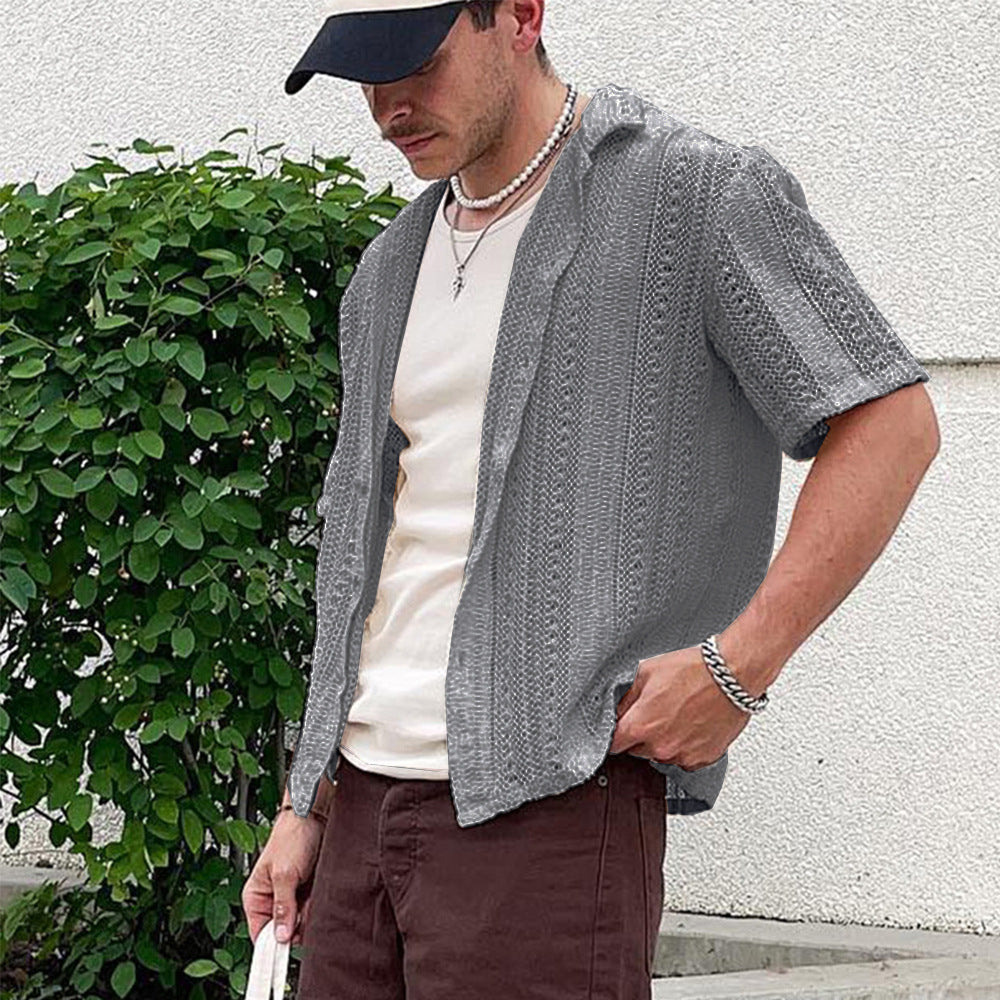 European And American Leisure Knitted Cardigan Summer Cool Hollow Short Sleeve