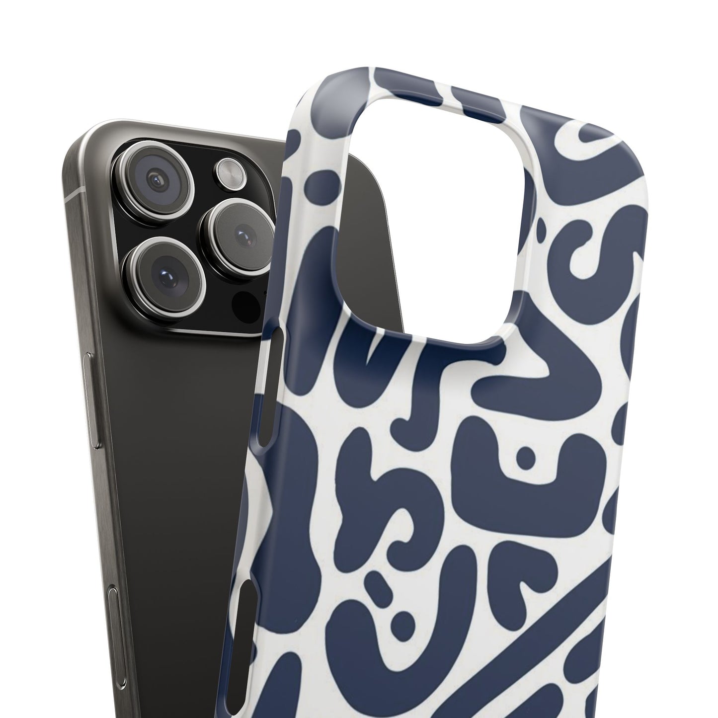Modern Abstract Navy Blue Graphic Phone Case Sleek and Durable Protection