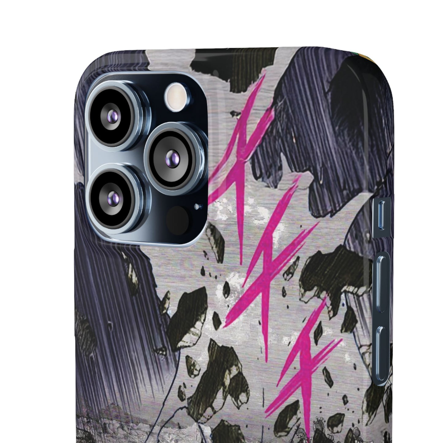 Lionbreaker Fierce Combat Monochrome Design with Electric Fuchsia Sound Glyphs Phone Case
