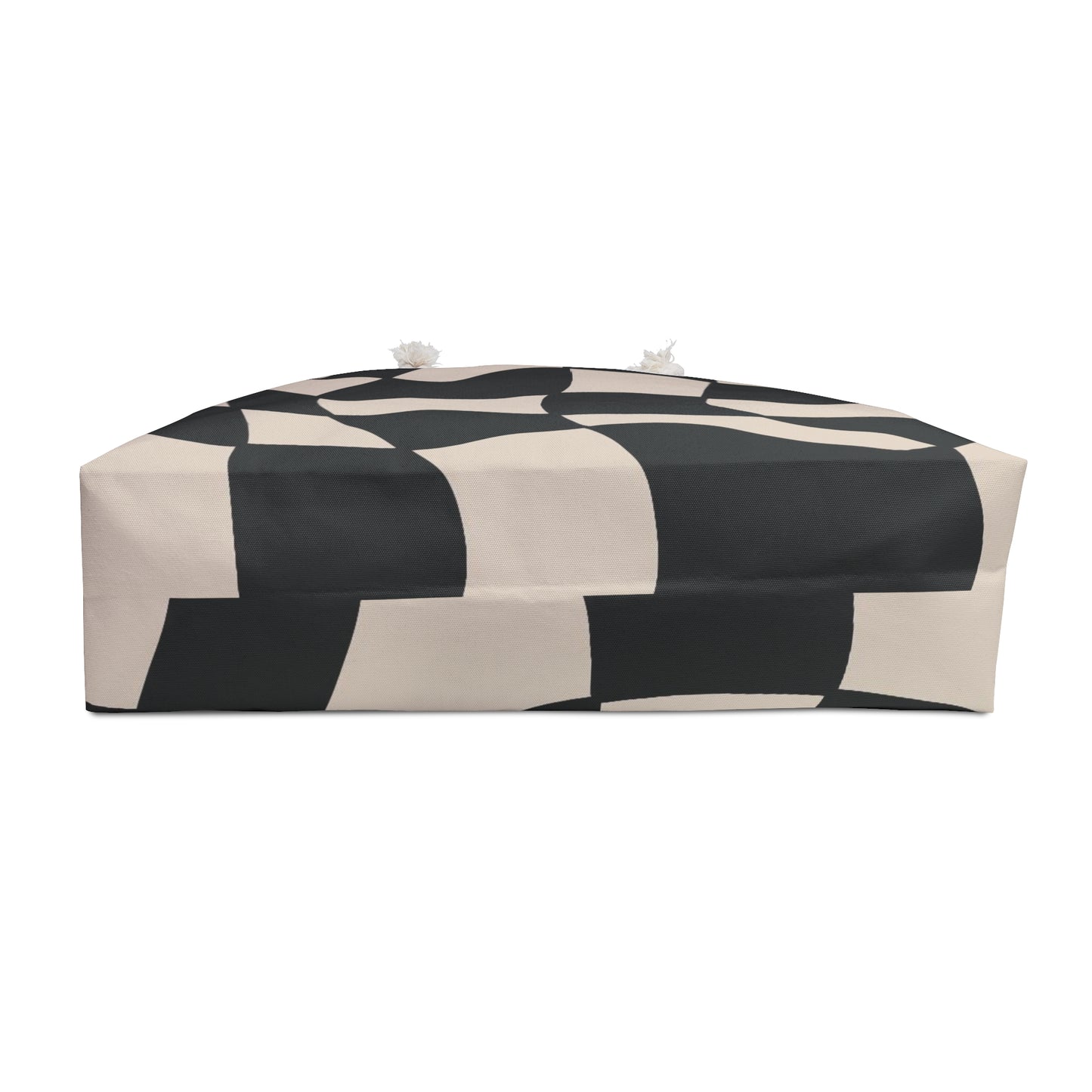 Black and Cream Checkerd Pattern Tote Weekender Bag