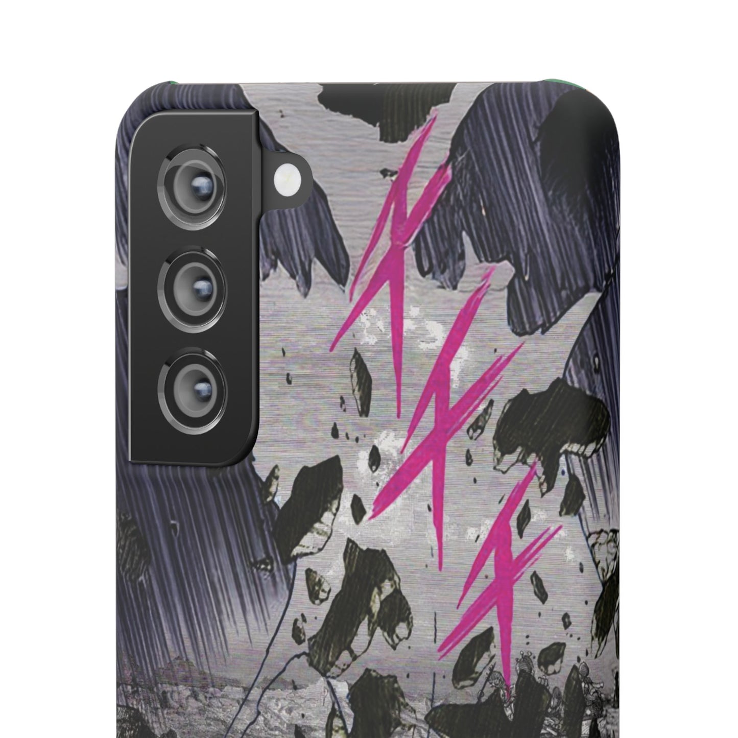 Lionbreaker Fierce Combat Monochrome Design with Electric Fuchsia Sound Glyphs Phone Case
