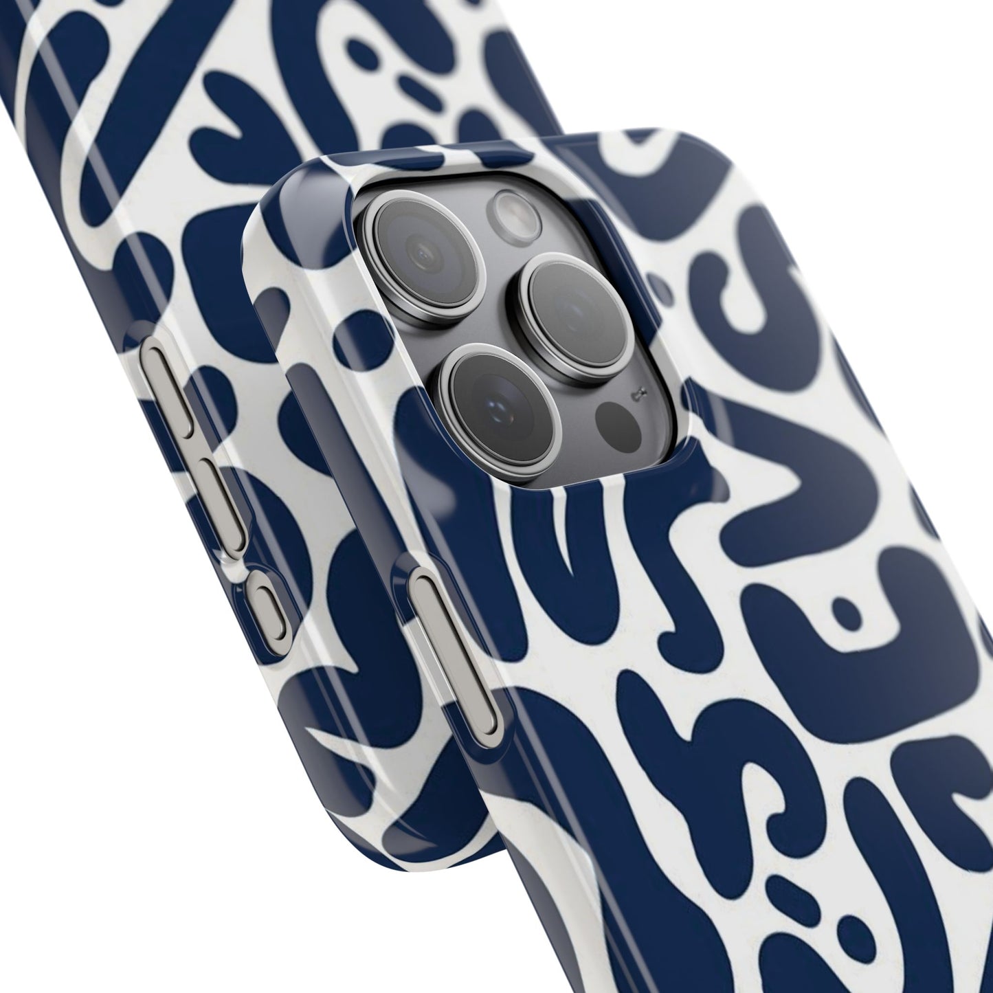 Modern Abstract Navy Blue Graphic Phone Case Sleek and Durable Protection