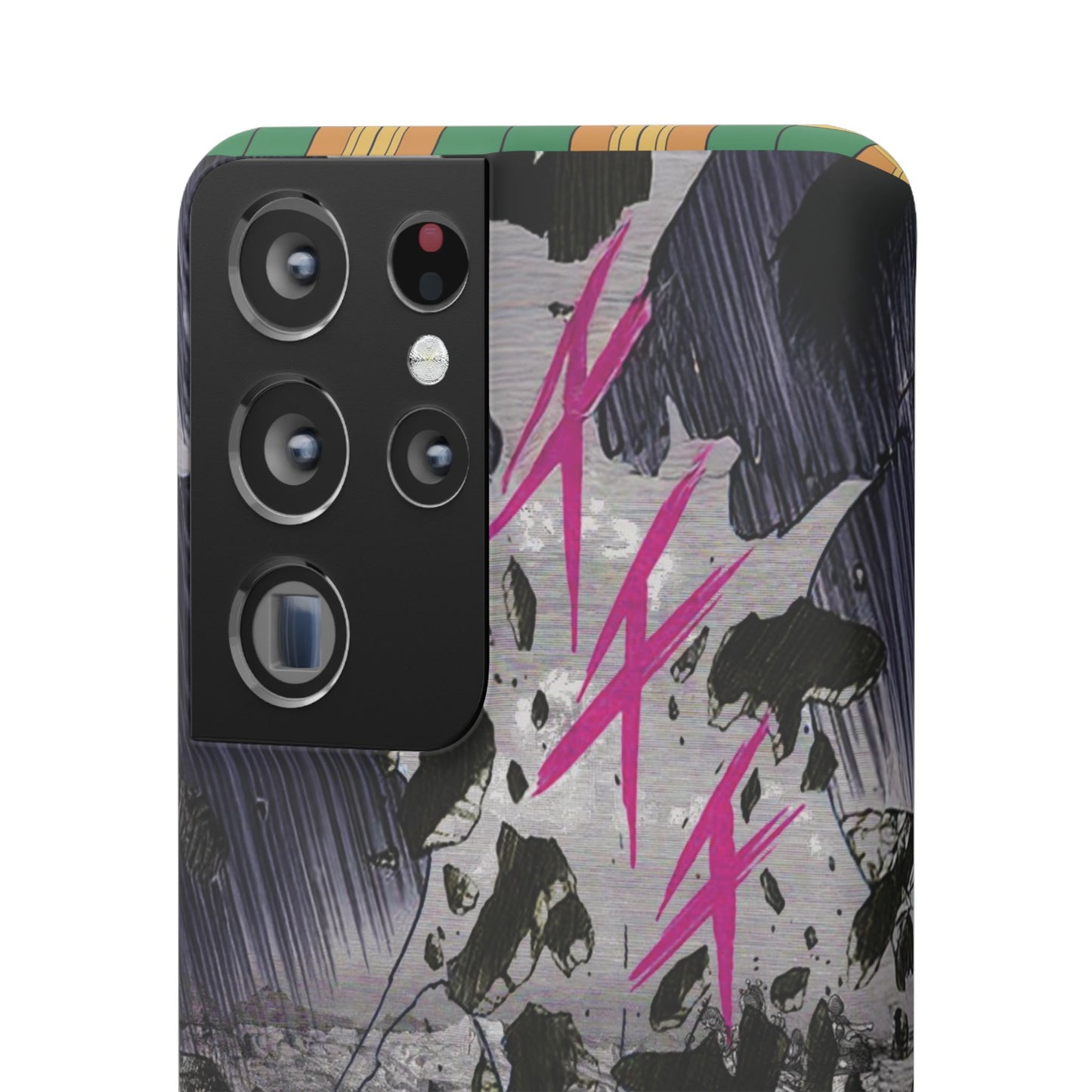 Lionbreaker Fierce Combat Monochrome Design with Electric Fuchsia Sound Glyphs Phone Case